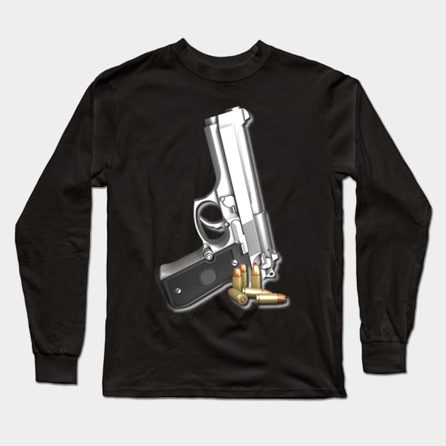 Weapons - HandGun - Beretta 92FS Centurion 9mm - 412005 Long Sleeve T-Shirt by Semenov